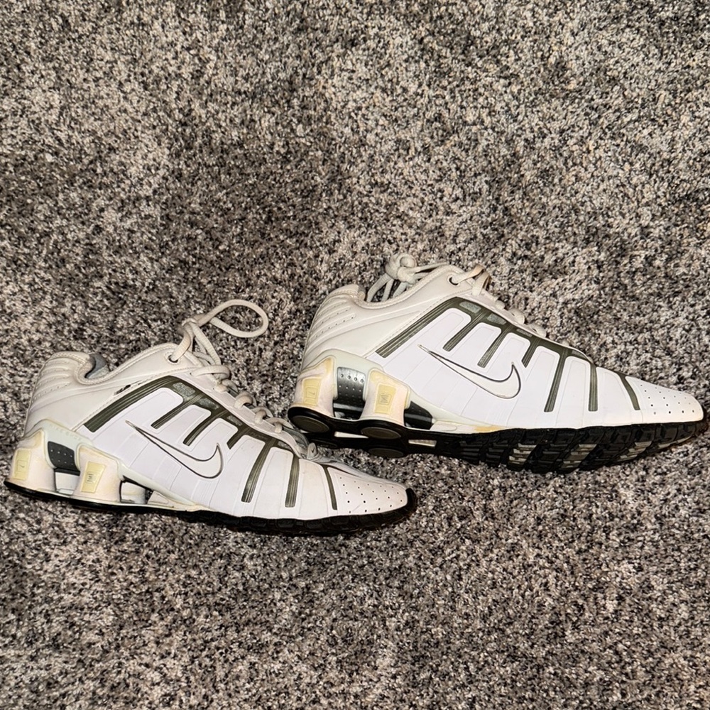 Nike White and Gray Women's Shox Sneakers